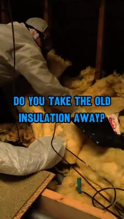 Video captioned Do you take the old insulation away, filmed in a loft during a strip out.